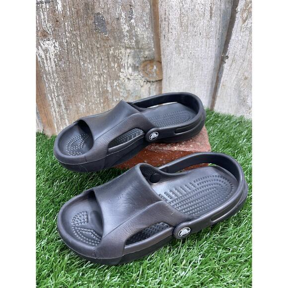 CROCS Black Sandals Sling Back Open Toe Women's 7 Sandals - Picture 2 of 5